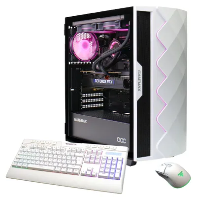 Produktbild von GAMEMAX Gaming-PC Diamond WT 7844 AMD Ryzen 5 9600X Wasserkühlung 16GB DDR5 RAM 1TB SSD RTX 5060 Windows 11
