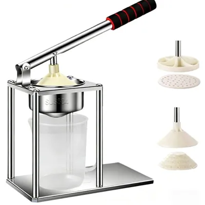 Obrázek produktu pro Ruční odšťavňovač, ruční odšťavňovač na citrusové plody, nerezová ocel, ergonomická rukojeť, snadné čištění, kompaktní provedení, přenosný odšťavňovač do domácí kuchyně, na pomeranče a citrony
