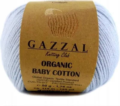 Produktbild von Gazzal Organic Baby Baumwolle 417 Strickgarn 50 g 115 m Baumwolle Hellblau