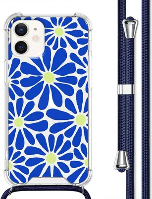 Produktbild von imoshion Design Hülle mit Band iPhone 12 Mini - Cobalt Blue Flowers Connect