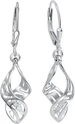 Produktbild von V Ohrhänger 925/- Sterling Silber 3,7cm Silbergrau 025230109R