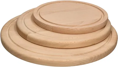 3er-Set runde Schneidebretter 20/25/30 cm Holz