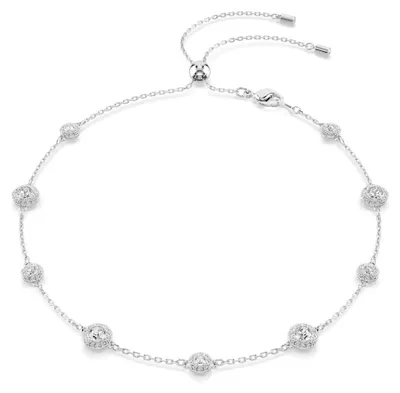 Produktbild von Swarovski Una Angelic Halskette, Rhodinierte Damenhalskette mit Schimmernden Kri