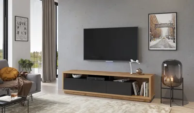 Obrázek produktu pro Televizní stolek SYLWIA - dub wotan / černý