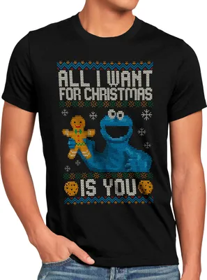 Produktbild von style3 All I Want for Christmas is You Herren T-Shirt xmas weihnachten weihnachtspullover pulli ugly sweater strick