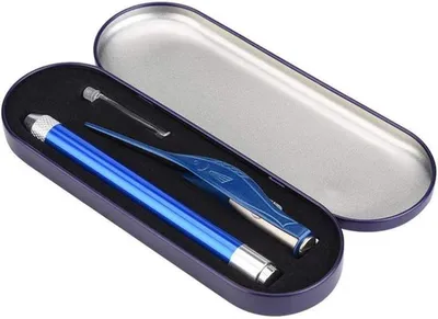 Ohrenreinigungsset mit leuchtendem Pinzette und Aufbewahrungsbox - Baby Ohrenreinigung - Weicher Ohrpick - Edelstahl - Blau