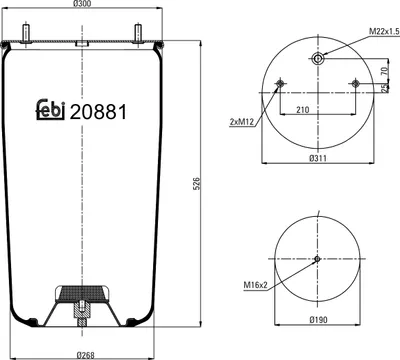 Image de Soufflet de ressort, suspension pneumatique FEBI 20881