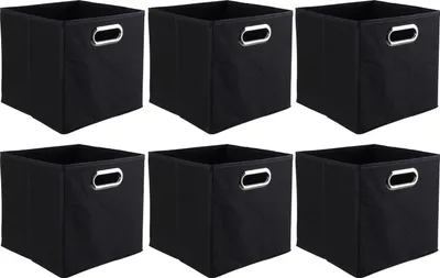 Produktbild von Aufbewahrungsboxen - 27 x 27 cm - Schwarz - Vlies - 6er Set