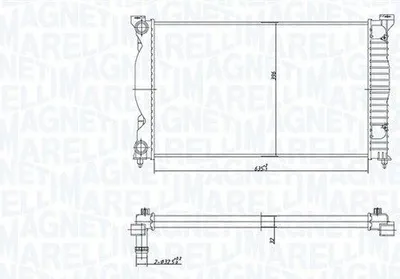 Produktbild von MAGNETI MARELLI 350213168200 Kühler Wasserkühler Motorkühler für AUDI A4 Avant (8ED, B7) A4 Avant (8E5, B6) A4 Limousine (8D2, B5) A4 Avant (8D5, B5)