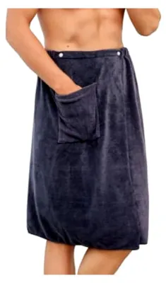 Produktbild von Saunakilt für Herren, Saunahandtuch für Herren, Schnelltrocknendes Saunatuch, Saunarock, Saunasarong, für Fitnessstudio, Dusche und Strand, Komfortabel und Elastisch, 70 x 140 cm