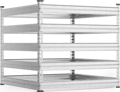 Produktbild von Wiltec zahradní kompostér 100 x 100 x 90 cm, kovový kompostér, kompostér na 900 litrů kompostu, pozinkovaný kompostér na organický odpad