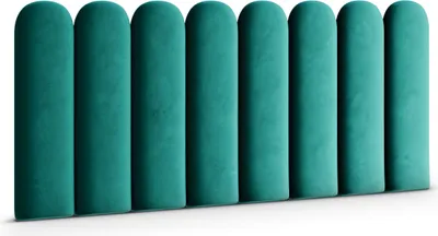 Produktbild von Muralo Polsterpaneel ovales WANDPOLSTER Wandkissen Bettkopfteil Wandpaneel Magic Velvet Türkis 2220 20cm x 100cm