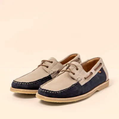 Image de El Naturalista Moccasin pour Homme/Femme N5963 SILK SUEDE OCEAN-CREAM/ PLANTAE Multicolore