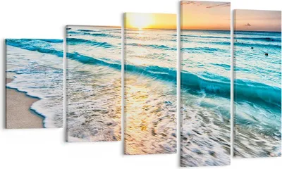 Produktbild von Bild auf Leinwand - Leinwandbild - Meer Welle Strand - 100x60cm - Wand Bild - Wanddeko - Wandbilder - Leinwanddruck - Bilder - Kunstdruck - Wanddekoration - Leinwand bilder - Wandkunst - EG100x60-3621