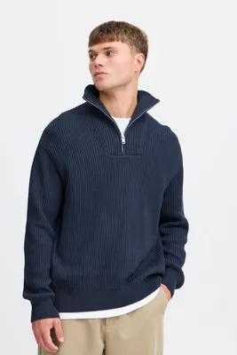 Produktbild von !Solid SDNalle Herren Strickpullover Troyer Grobstrick Pullover mit Troyerkragen Rippbündchen 100% Baumwolle Relaxed fit