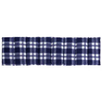 Produktbild von Bio-Dinkelkissen 75x20cm groß 8-Kammer. Wärmekissen, Körnerkissen mit Bio-Dinkel für Mikrowelle und Backofen (Flanell karo-blau)