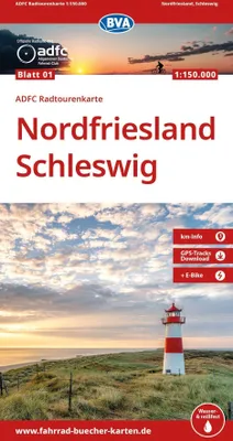 Produktbild von BVA ADFC Radtourenkarte Nordfriesland, Schleswig 1:150.000