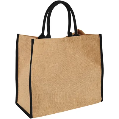 Obrázok produktu pre Bullet Veľká jutová nákupná taška PF1400 (40 x 20 x 35 cm) (prírodná/čierna)