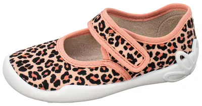 Productafbeelding van Fischer, meisjespantoffels met klittenbandsluiting, model ballerina, met luipaardprint