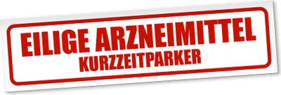 Produktbild von PantherPixel Kurzzeitparker Magnetschild Auto Eilige Arzneimittel Magnetfolie Geschenkidee 20 x 5 cm STANDARDFARBFOLIEN