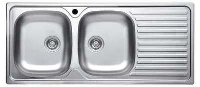 Immagine prodotto di Lavello incasso cucina acciaio 116x50 cm due vasche e gocciolatoio destro MP1162DX