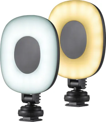 Produktbild von 2er-Pack LED-Videoleuchte im Taschenformat, Kameraleuchte, Fotografie, LED-Fuelllicht, 3 Beleuchtungsmodi, 3 Helligkeitsstufen, eingebauter Akku mit Blitzschuhadapter