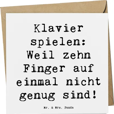 Produktbild von Mr. & Mrs. Panda Klappkarte Spruch Klavier Magie - Weiß - Geschenk, Tasteninstrument, Glückwunschkarte, Musiker, anlasskarte, Koordination, Musik, faltkarte, Instrument