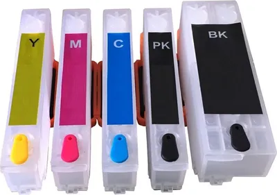 Image de Cartouches d'encre rechargeables compatibles avec les modèles Epson T3351, T3361, T3362, T3363, T3364 / T33 XL pour les imprimantes XP-530, 540, 630, 635, 640, 645, 830, 900 et 7100