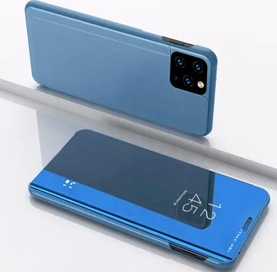 Produktbild von Handyhülle für Apple iPhone 12 / iPhone 12 Pro Smart Cover Schutzhülle Clear View Case Blau