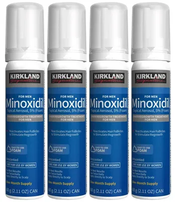 Produktbild von Kirkland Signature Minoxidil 5% Haarausfall Behandlung Schaum Set, 4x 60ml