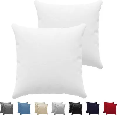 Produktbild von Famanu Kissenbezug Set von 2 – Weiß Baumwolle – Für Kissen 50 x 70 cm – 100% Jersey Baumwolle