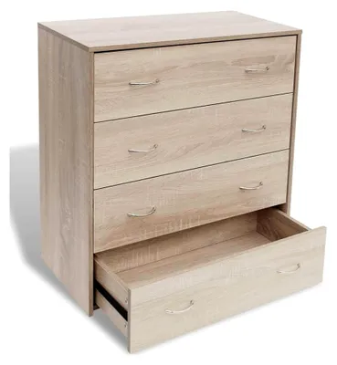 Produktbild von Kommode Sideboard mit 4 Schubladen 60×30,5×71 cm Eichenbraun