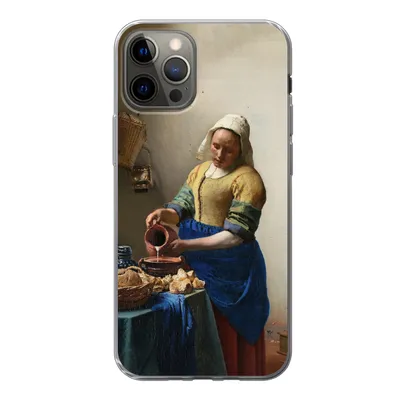 Produktbild von MuchoWow® Handyhülle Schutzhülle Hülle für iPhone 13 Pro Das Milchmädchen - Vermeer - Alte Meister Silikon Softcase Handy Hülle - Handy-Tasche