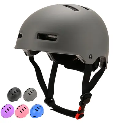 Immagine prodotto di Casco per bambini, regolabile, taglia S, grigio, adatto per bicicletta e skateboard