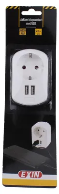 Zdjęcie produktu dla Expert-Line - Gniazdo Zasilające Z Podwójną Gniazdką I 2 Portami Usb - 487449