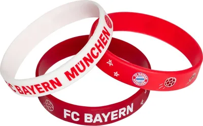 Produktbild von FC BAYERN MÜNCHEN Kinder-Armband Silikon 3er-Set rot+weiß