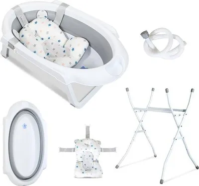 Immagine prodotto di Vaschetta da bagno pieghevole per bambini con cuscino, 1 pezzo, dimensioni: standard, materiale: plastica, colore: grigio