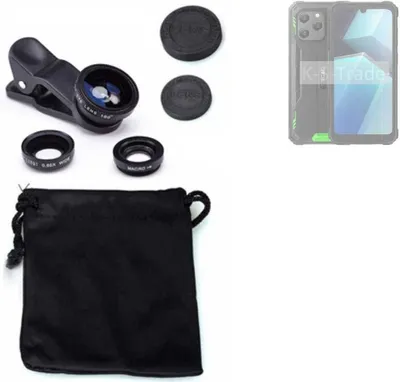 Produktbild von K-S-Trade Smartphone Kamera Linsen Set Kompatibel mit Blackview Oscal S70 Pro 3in1 Clip-On Kamera Adapter Macro Weitwinkel FishEye Fischauge Objektiv
