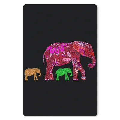 Produktbild von MuchoWow® Mauspad Mousepad Elefant - Tiere - Muster - Blumen 18x27 cm - Mousepads - Maus Mat - Pad - Mausunterlage