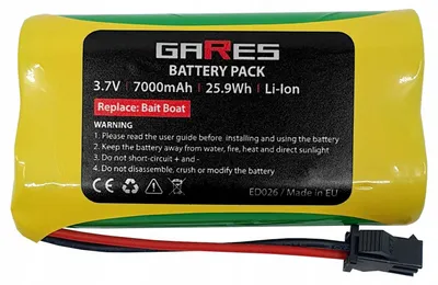 Produktbild von Gares Akku für Futterboot | 3,7V 7Ah | Hohe Leistung | Lange Betriebszeit