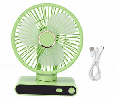 Image de Ventilateur de refroidissement avec éclairage, modèle à poser sur un bureau ou à fixer au mur, pour une utilisation à la maison, à l'extérieur ou au bureau. Dispose de 5 vitesses réglables et d'un affichage numérique