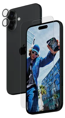 Produktbild von PanzerGlass ® 2-in-1 Set iPhone 16 Plus, Apple, Apple - iPhone 16 Plus, Trockene Anwendung, Kratzresistent, Schockresistent, Transparent, 1 Stück(e)