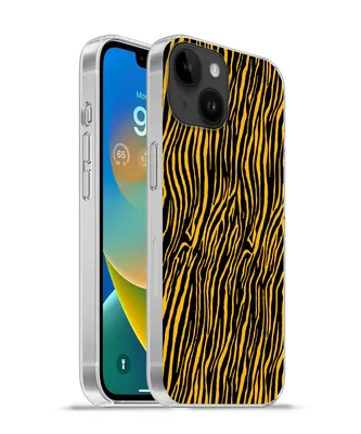 Produktbild von MuchoWow® Handyhülle Schutzhülle Hülle für Apple iPhone 14 - Softcase Tigerdruck - Schwarz - Orange Silikon Softcase Handy Hülle - Mobiltelefonhülle