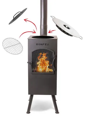 Produktbild von BonFeu BonCarré – Schwarzer Gartenofen