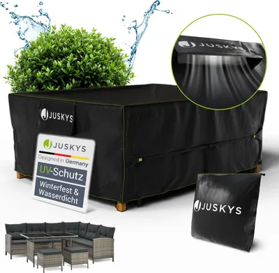 Produktbild von Juskys Gartenmöbel Abdeckplane CoverSafe Pro 200x160x75 cm - wasserdicht, UV-Schutz mit Lüftungsschlitz