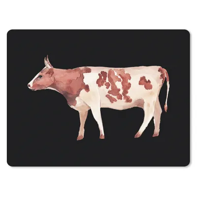 Produktbild von MuchoWow® Mauspad Mousepad Kuh - Illustration - Schwarz 40x30 cm - Mousepads - Maus Mat - Pad - Mausunterlage - Anti Rutsch