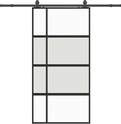 Immagine prodotto di vidaXL Porta scorrevole con raccordo nero 102,5x205 cm in vetro temperato