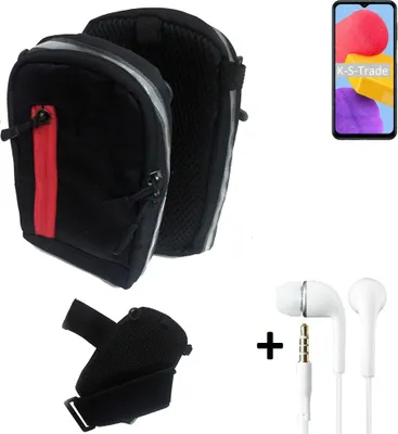 Produktbild von K-S-Trade Outdoor Gürteltasche Holster Umhängetasche + Kopfhörer kompatibel mit Samsung Galaxy M13 schwarz Handy Tasche Case travelbag Schutzhülle