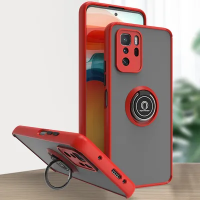 Image de Étui pour Xiaomi Poco X3 GT étui TPU translucide mat avec support d'anneau et stand Rouge