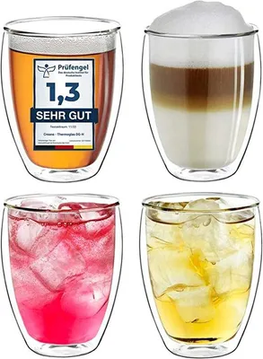 Productafbeelding van Famanu koffiebekers, dubbelwandig - 400 ml, set van 4